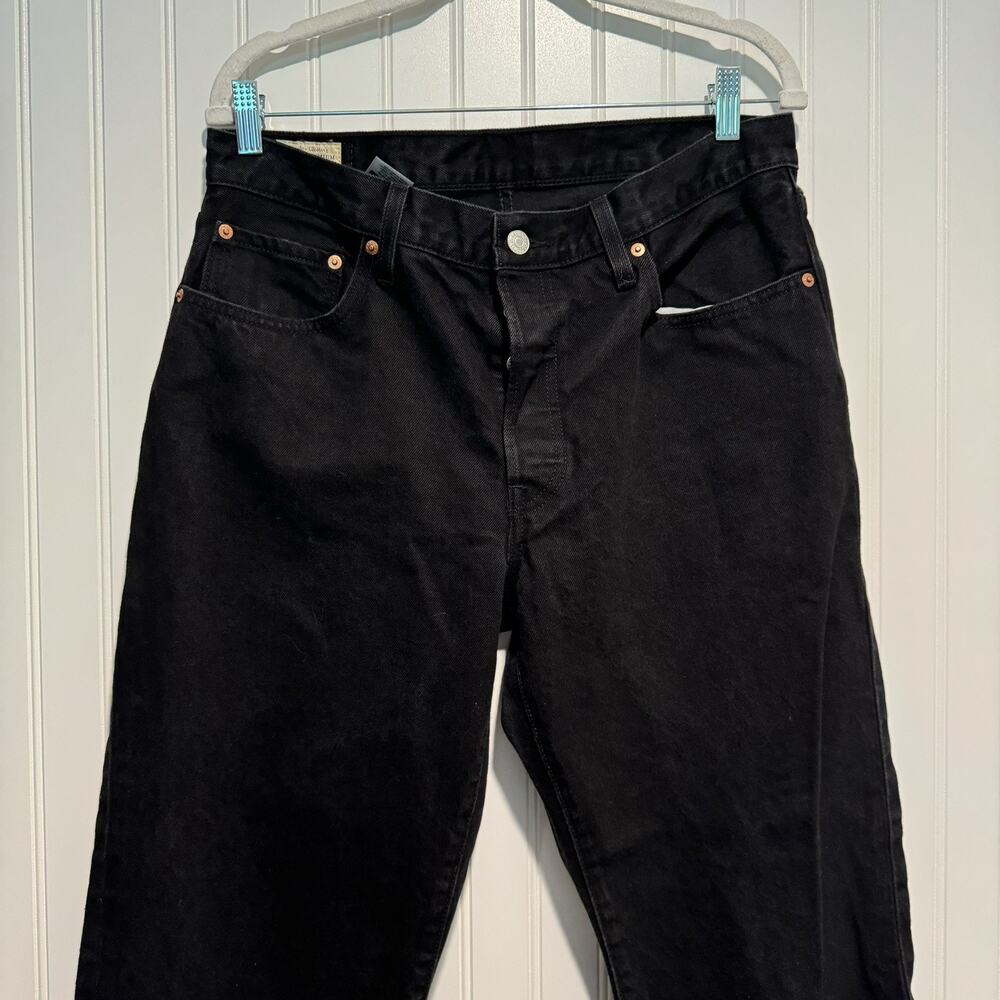 Levis 90s 501 Black Denim Jeans Button Fly Size 31 - Picture 2 of 8
